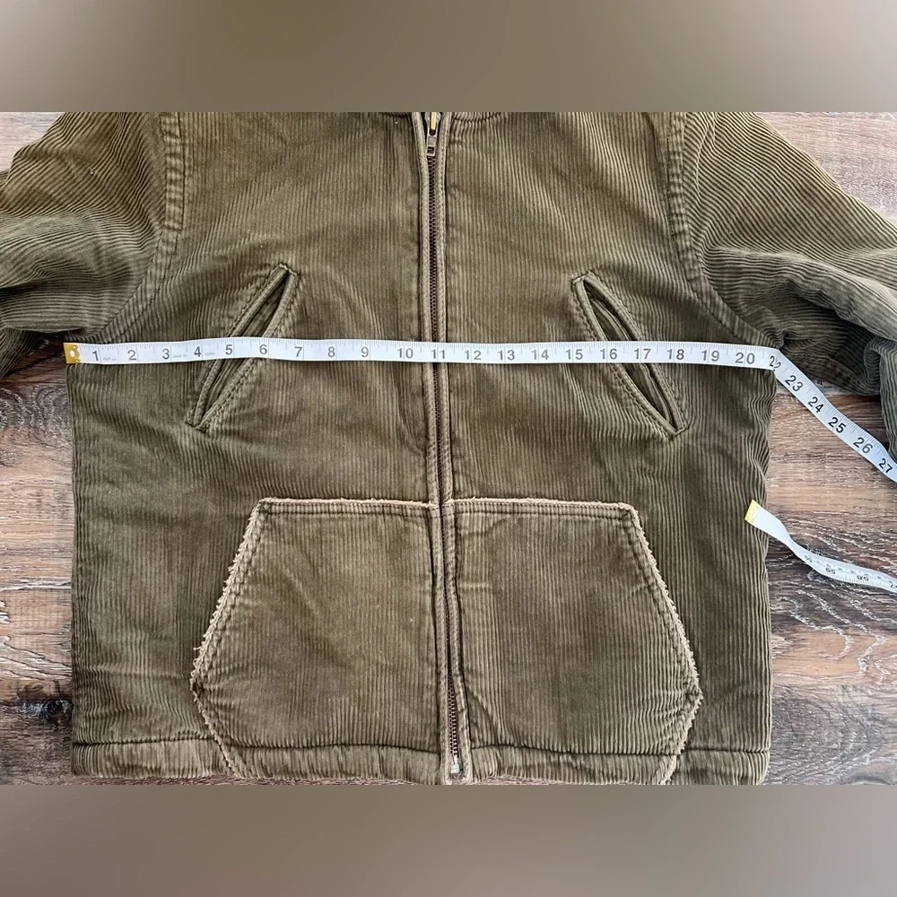 Vintage J.Crew Corduroy Olive Hooded Zip Jacket